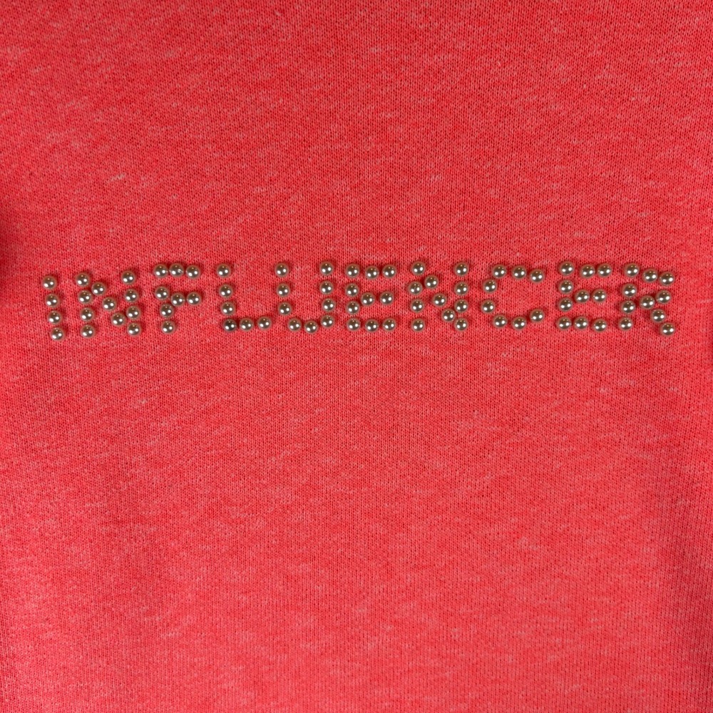 Milly Womens Neon Pink Influencer Pearl Embellished French Terry Sweatshirt S - Picture 9 of 9